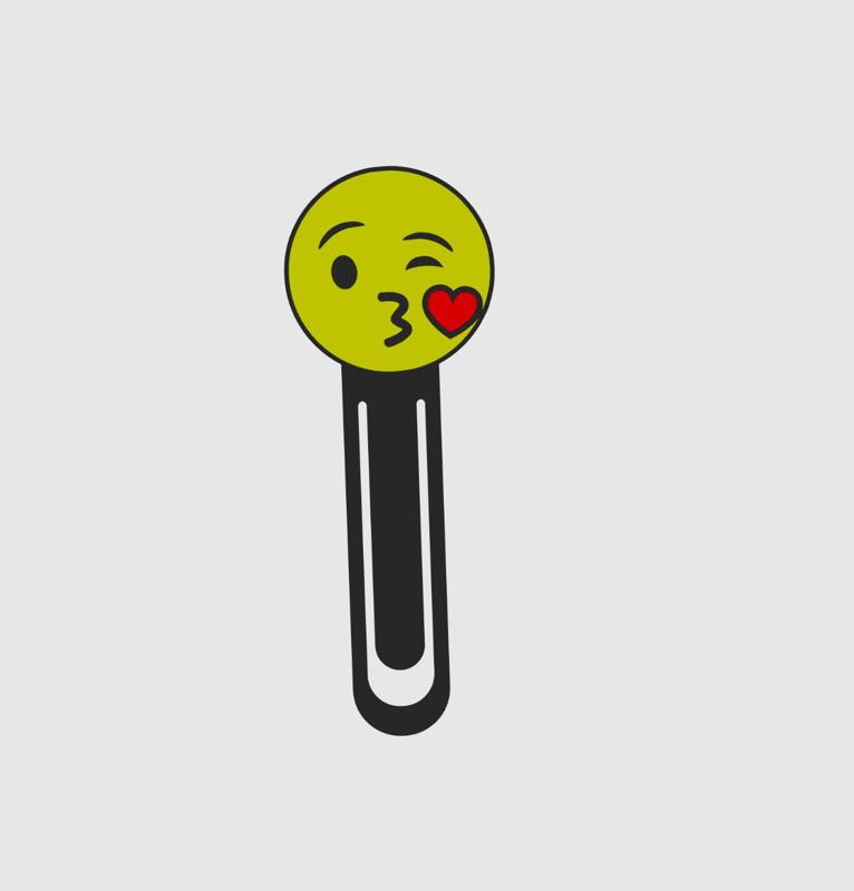 BookMark Smile Face Blowing A Kiss