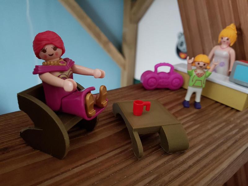 design armchair and coffee table