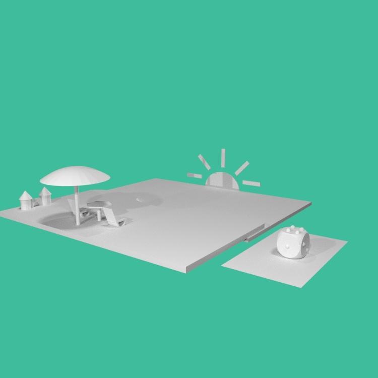 zon, zee, strand en dobbelsteen