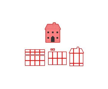 Stamp and cutter set house 20cm ||