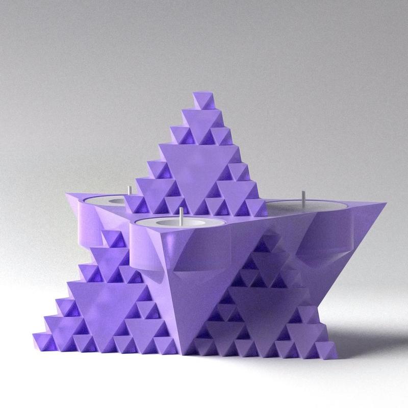 Inverse Sierpinski Tetrahedron 3 Tealights Holder