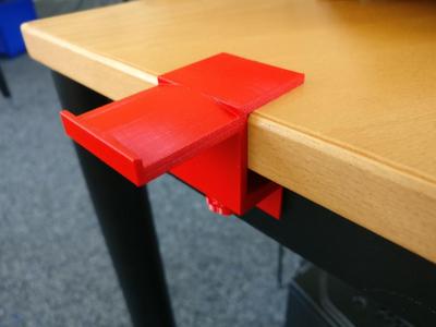 Headphone holder for narrow table top desks
