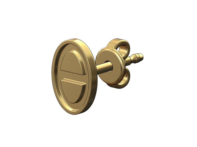 Anchor engraving oval stud earring 3D print model