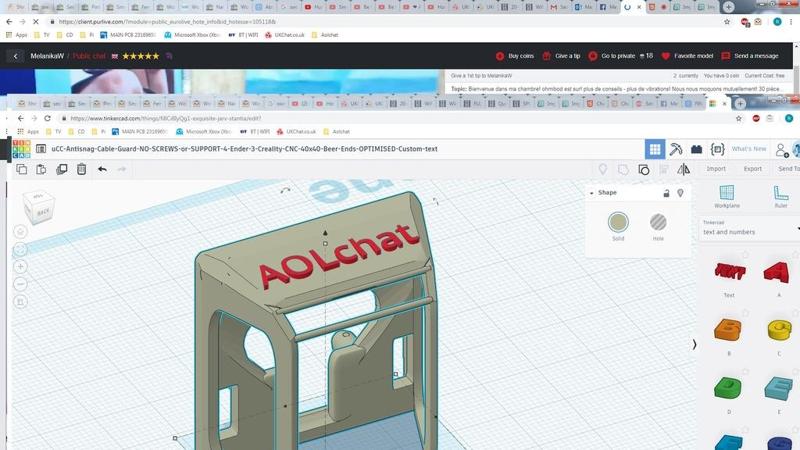 	uCC-BEST-Antisnag-AOLchat-cable-guard-4-Ender-3-Creality-Cr10-CNC-40x40-Beer-End-No-SCREWS-or-Support-low-pla-FAST-print