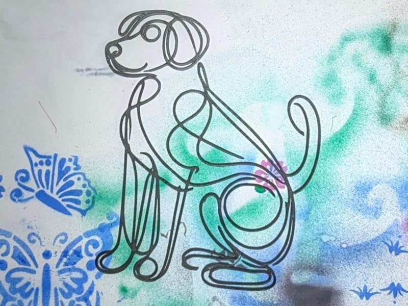 Dog Line Art - One Line Drawing Dog