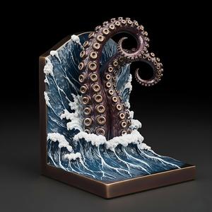Octopus Hand Rising from River – 3D Printable Bookend Showpiece