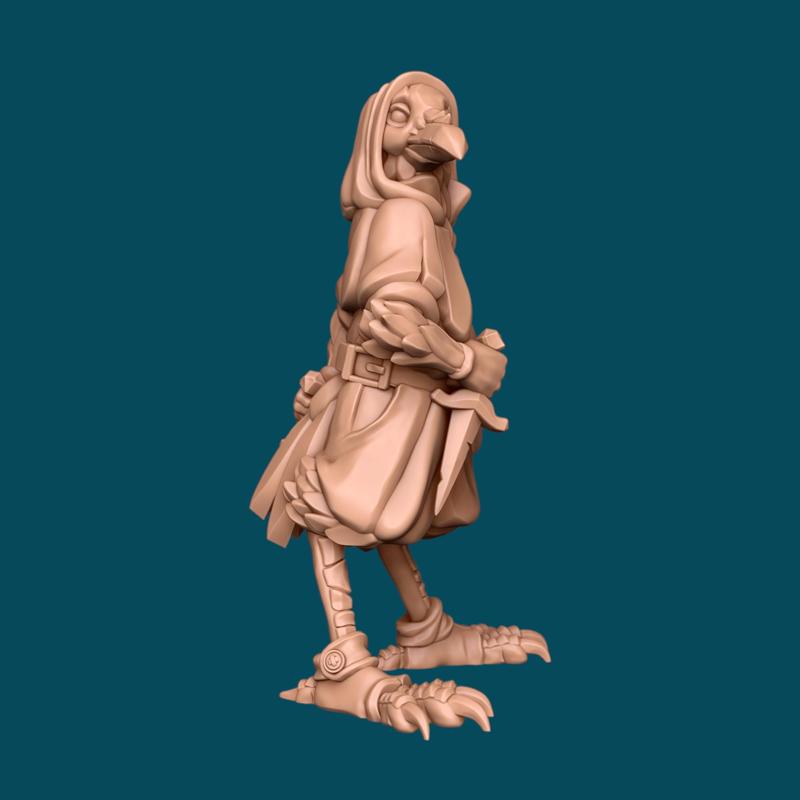 Quiet, a kenku assassin - DnD miniature [presupported]
