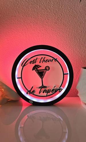Apéro Time LED Sign - French 3D Printable Wall Decor - STL Bar Light Panel