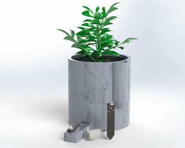 Self watering plant pot with moisture measurement