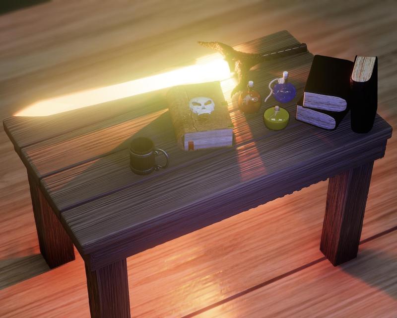 Medieval RPG Props Pack: Potions, Spellbook, Sword, and Tavern Accessories