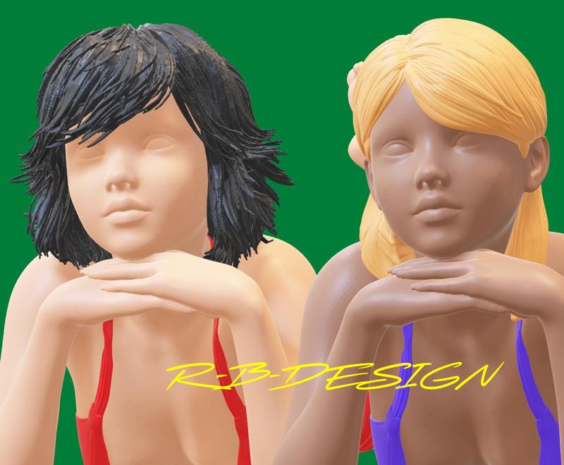 2x REALISTIC SEXY FKK EROTIC YOUNG TEEN TEENIE GIRL GIRLY WITH 2 DIFFERENT HAIRSTYLES