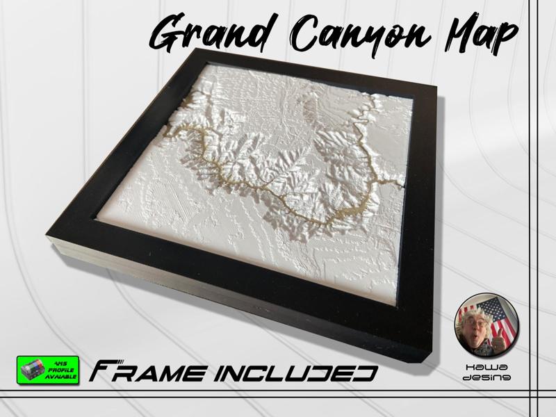Grand Canyon Map with Frame