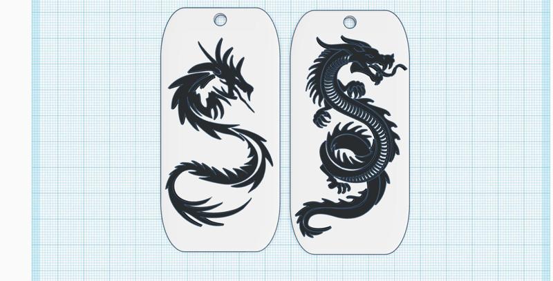Chinese dragon keychain, dragon pendant, charm, spirit animal, protection, fortune and good luck.