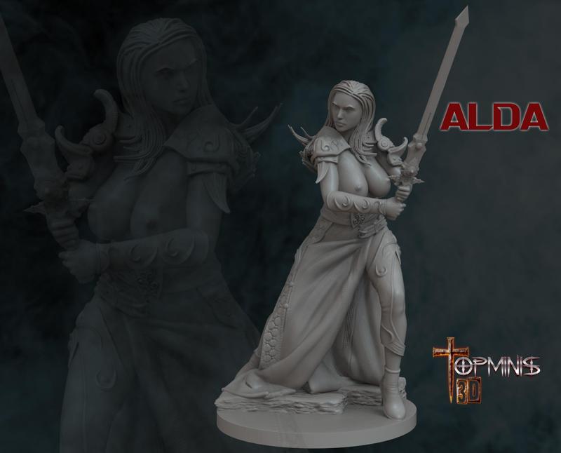 GUERRERA DESNUDA PARA JUEGOS DE ROLL TABLETOP