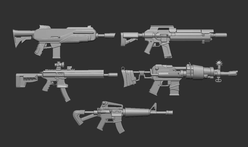 1/12 rifles for Action Figures and Diorama