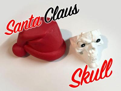 Santa Claus Skull with hat