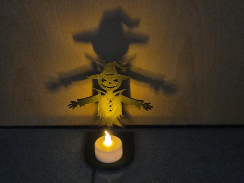 Halloween Tealight Shadow Play Scarecrow
