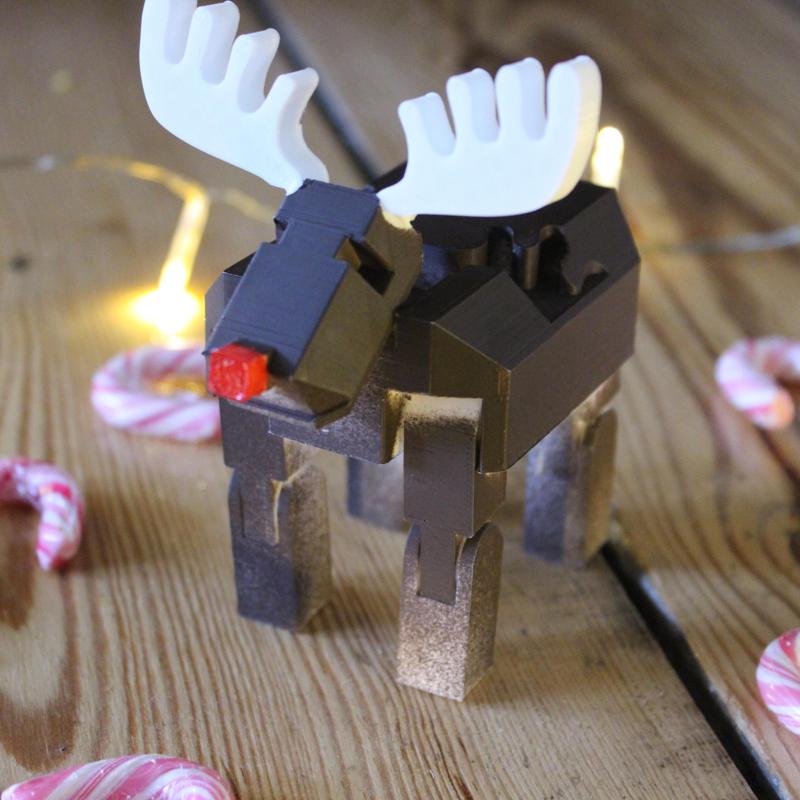 3D Print In Place Robot Reindeer for  “Tinkercad Christmas”!