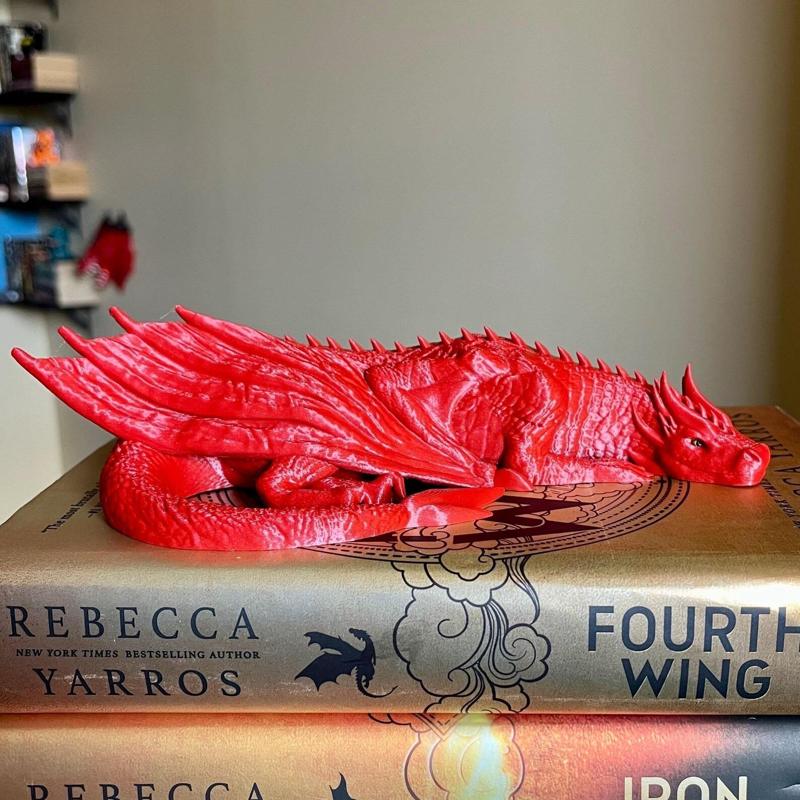 Deigh Red Dragon Figure Bookshelf Decor