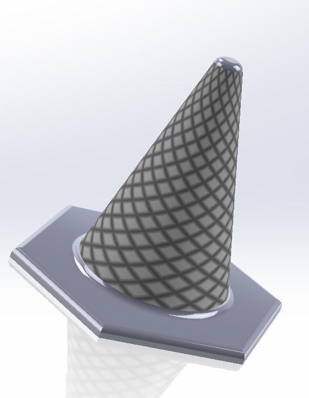 Textured Cone with Hexagonal Base - 3D Model for Resin & Filament Printing