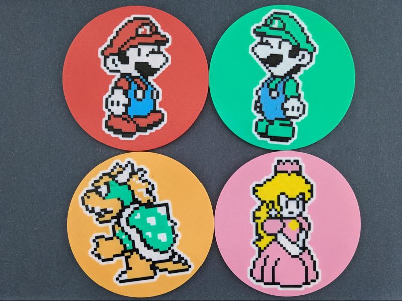 Famous Plumbers Mario & Luigi Retro Coasters Set 