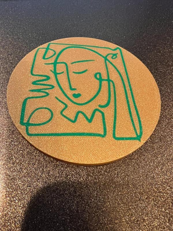 Picasso Woman Flat face coaster