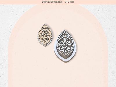 Polymer Clay Cutter STL File, Unique Shape 18, Digital STL File, Clay Tools, 5 Sizes Clay Cutters, 2 Cutter Versions