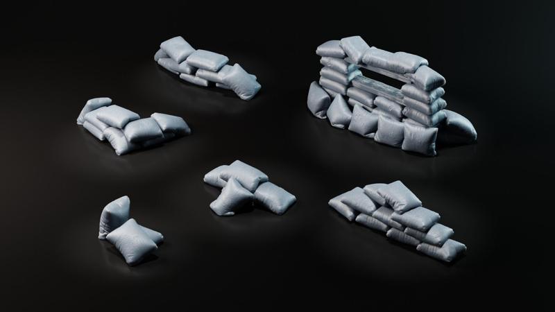 Sandbags for diorama and tabletop wargame - STL Pack