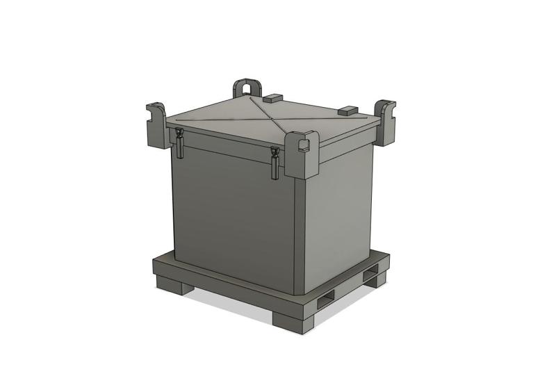 Industrial Waste / Storage Bin Container - (1/10, 1/14, 1/16, 1/32, 1/43 O, 1/87 HO, 1/76 OO, 1/148 N) - Model Railway