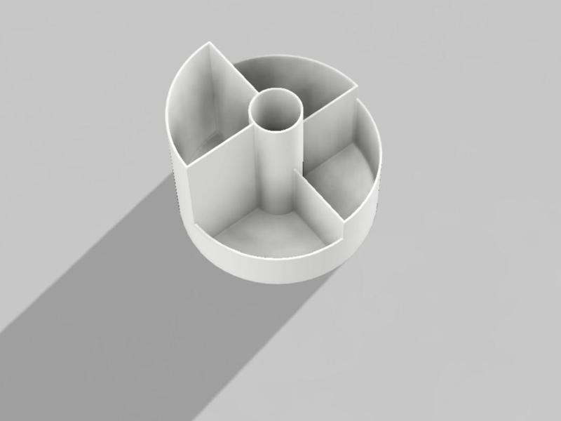 5-Compartment Cylindrical Storage Box