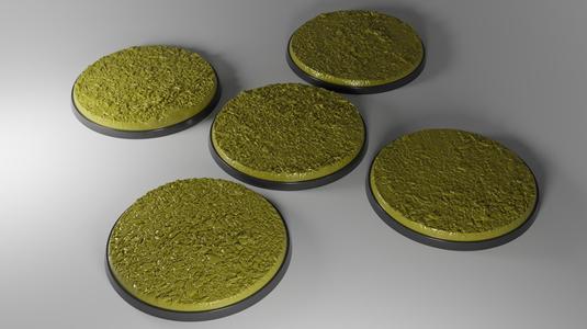 5x 80mm base with crumbled ruins ground