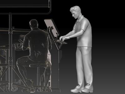 mechanic 3 at work in the garage during the Formula 1