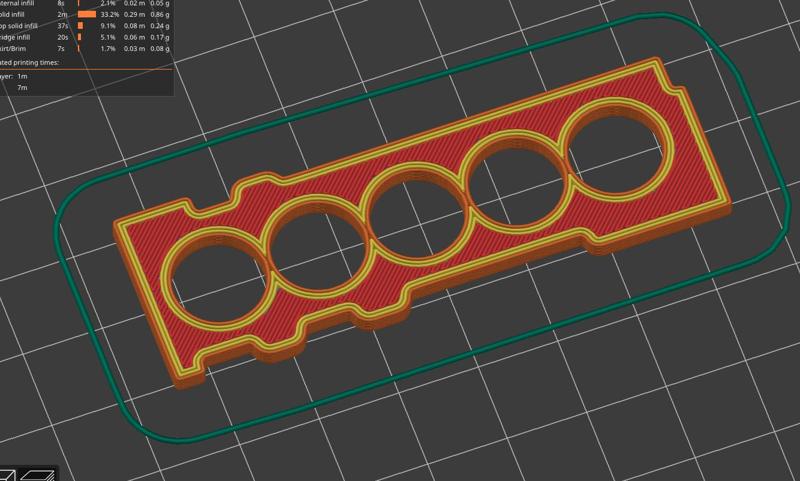 5 cylinder engine keychain