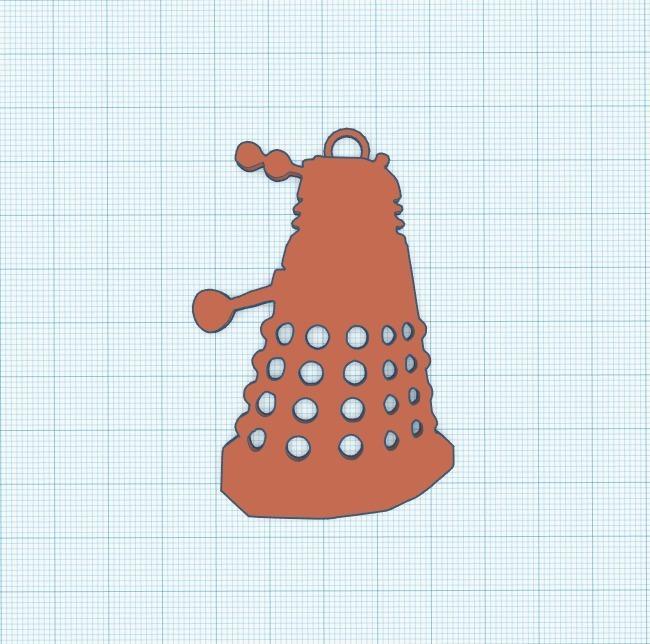 Dalek silhouette keychain