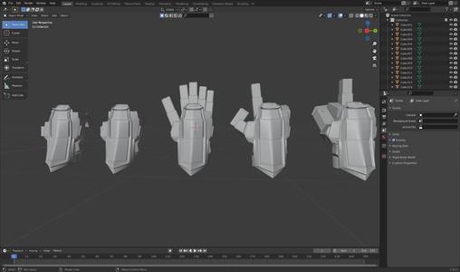 armored hands/ gauntlets with original blend file for easy edit.