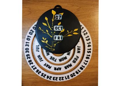 Elegant calendar with a tree