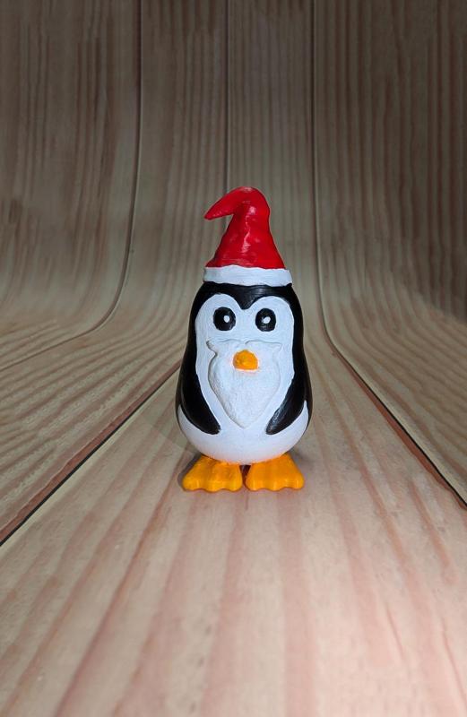 Cute Penguin with a christmas cap