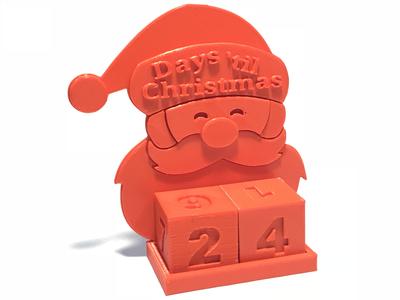 Santa Advent Countdown Calendar for Tinkercad Christmas