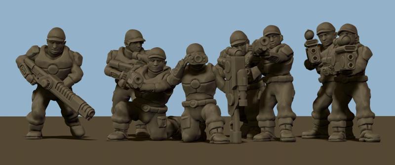 Space Communist human auxiliary scout squad