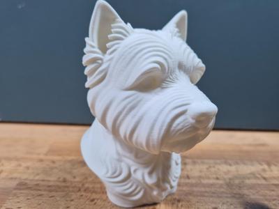 West Highland White Terrier (Westie) Bust