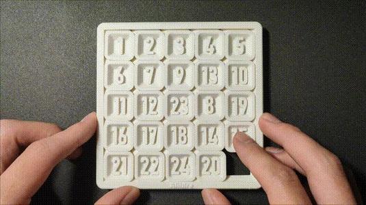 Number Sliding Puzzle - Brain Teaser Small Toy 5×5 Number Puzzle (Puzzle Toy)