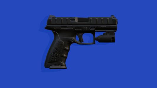 Beretta APX + Olight PL Mini 2 Real Size.