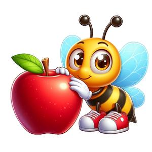 Bee with apple