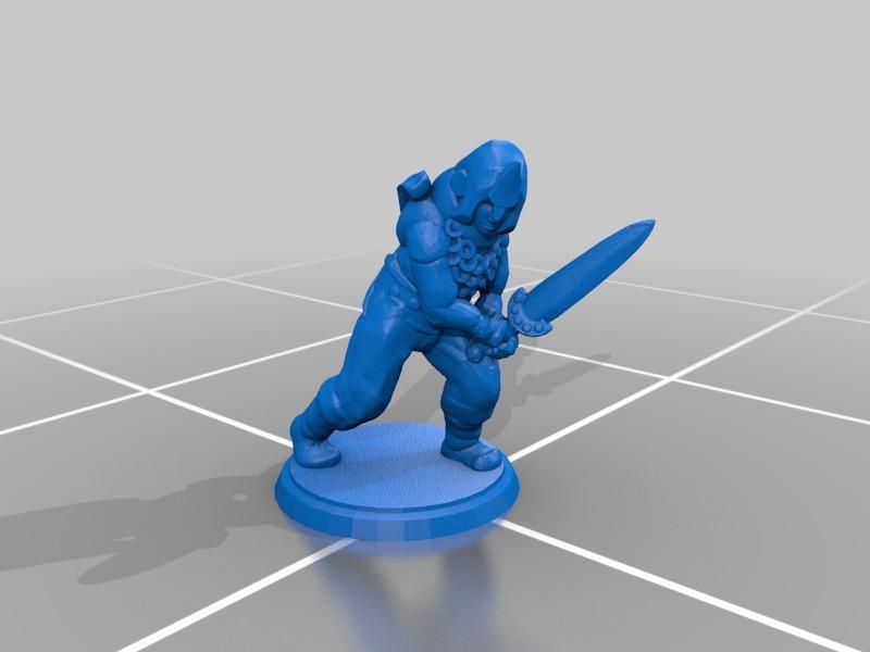 Human/Elf Fighter Miniature