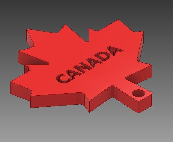 Recessed Canada Leaf Flag Keychain