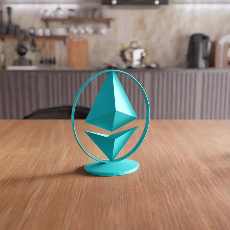 3D Ethereum Coin STL File - 032