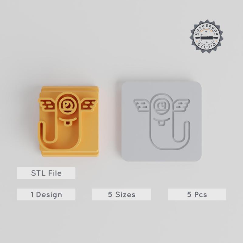 Flying Slug Monster Stamp Tile Set, 5 Sizes, Perfect for Clay, Cookie & Fondant Creations