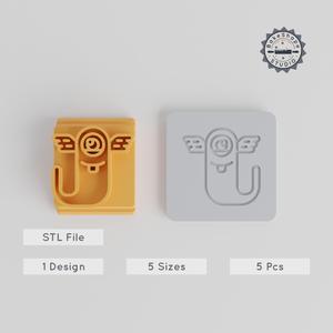 Flying Slug Monster Stamp Tile Set, 5 Sizes, Perfect for Clay, Cookie & Fondant Creations