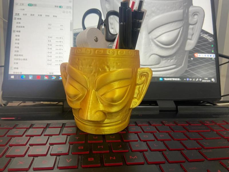 Sanxingdui Gold Cast Mask (Pure Gold)