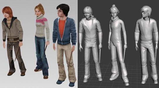 Harry Potter characters:Ron Weme, Hermelien Griffel, Harry Potter